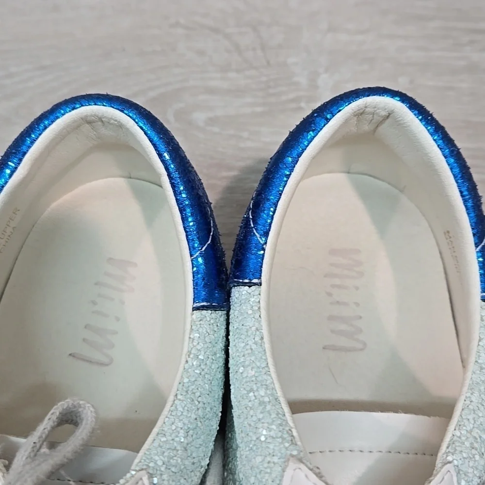 MIIM Women's Glitter Sneakers with Blue Accents Stars Sneakers Shoes Sz 9